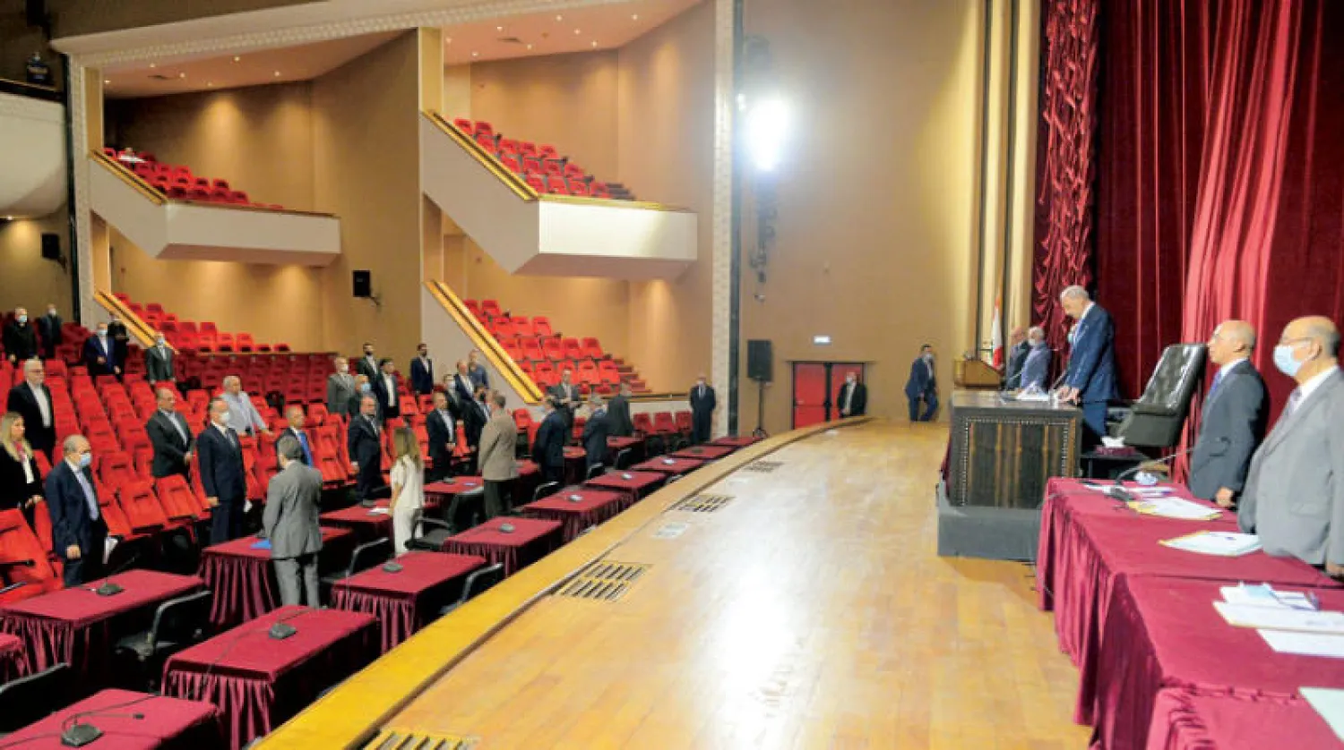 رئيس البرلمان نبيه بري خلال جلسة مجلس النواب امس (موقع البرلمان اللبناني)