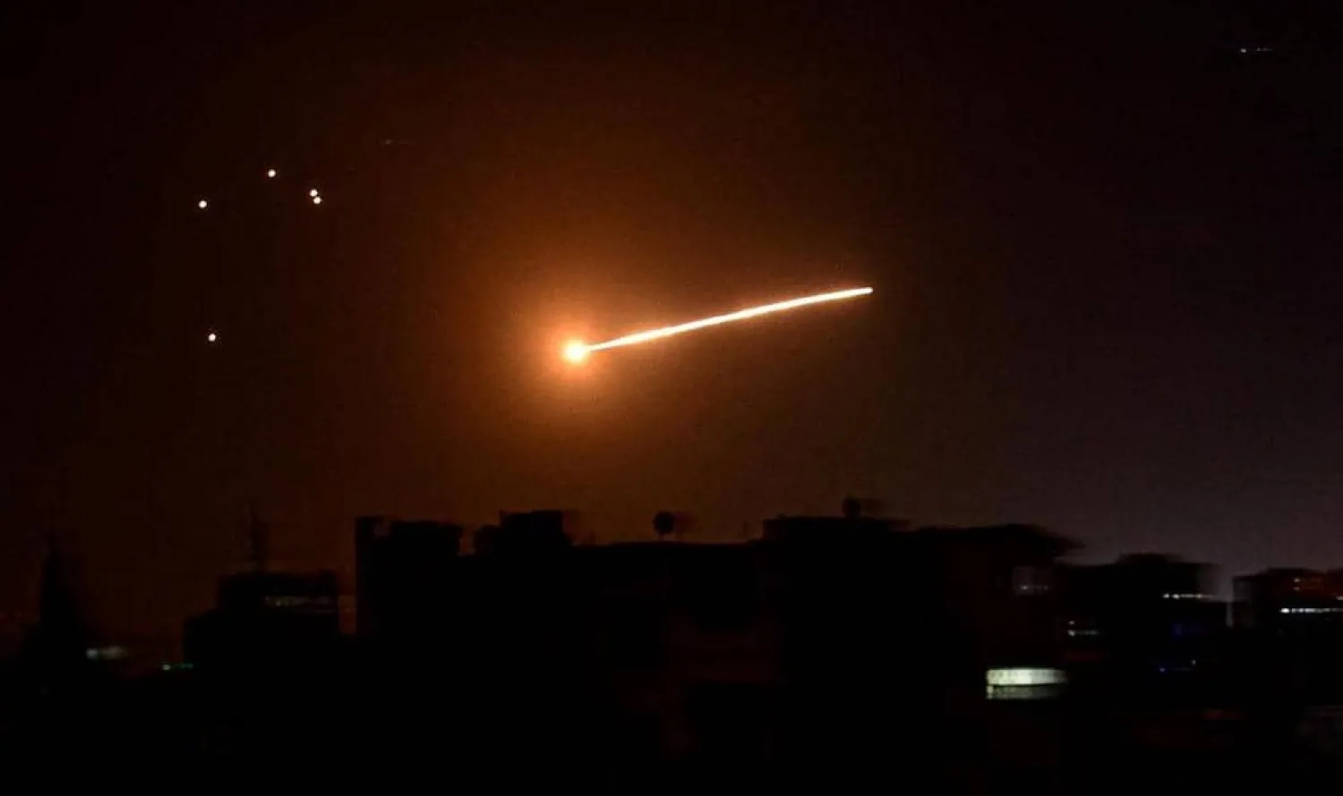 Syrian air defenses confronted an Israeli aggression in the Damascus countryside on Thursday. (Reuters file photo)