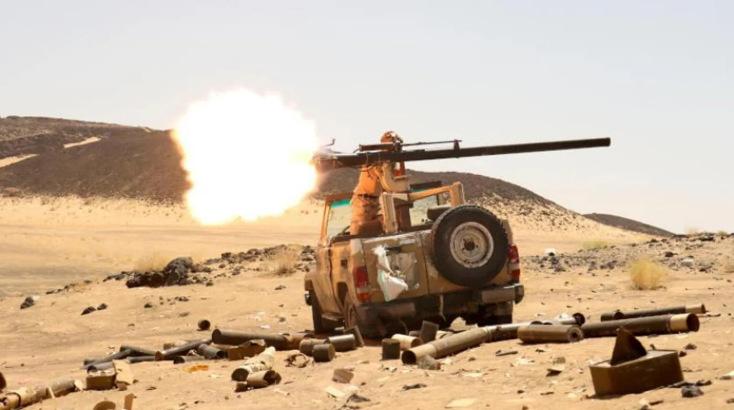 A Yemeni soldier during battles with the Houthi militias in Marib. (Reuters)
