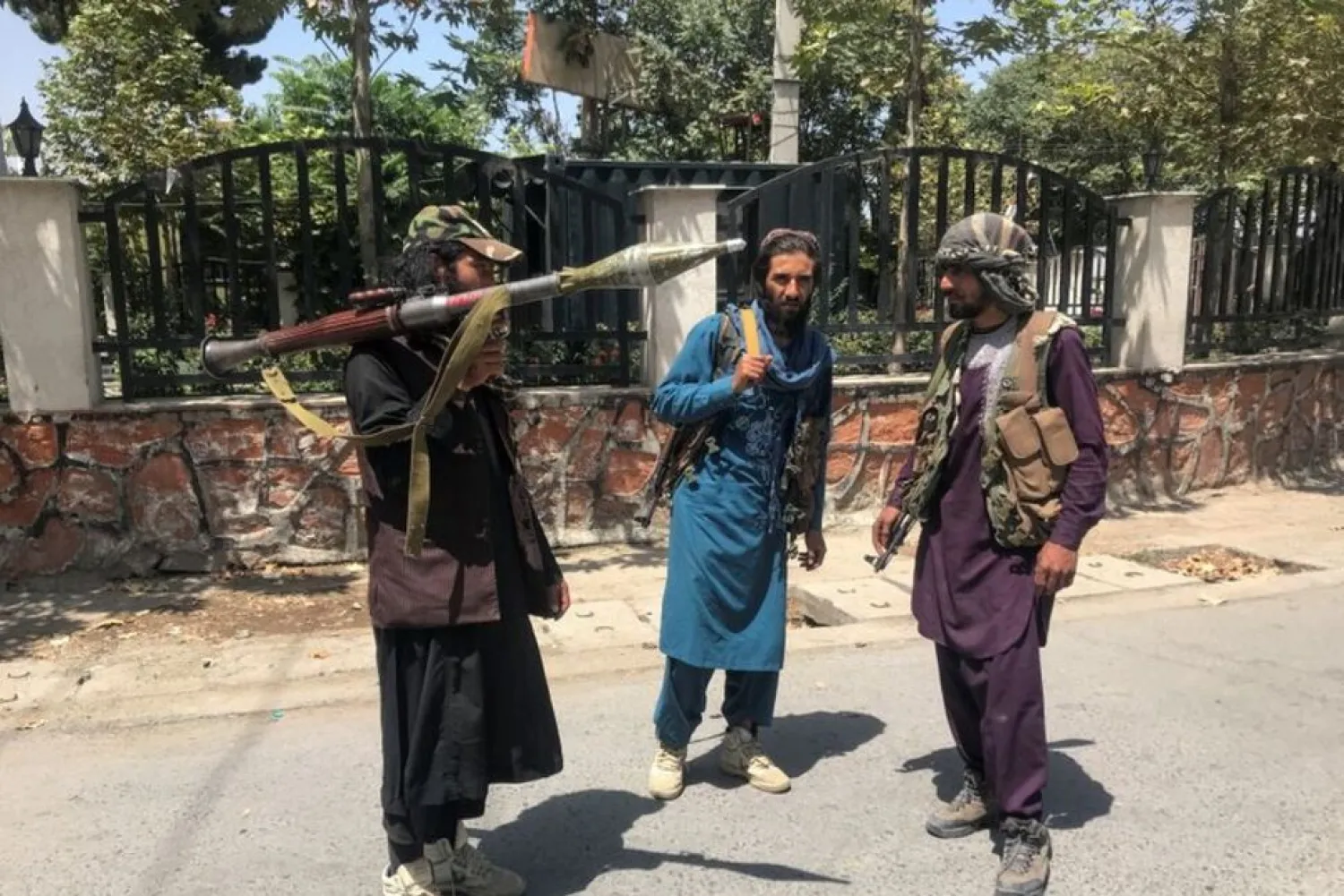 Taliban forces stand guard inside Kabul, Afghanistan August 16, 2021. (Reuters)