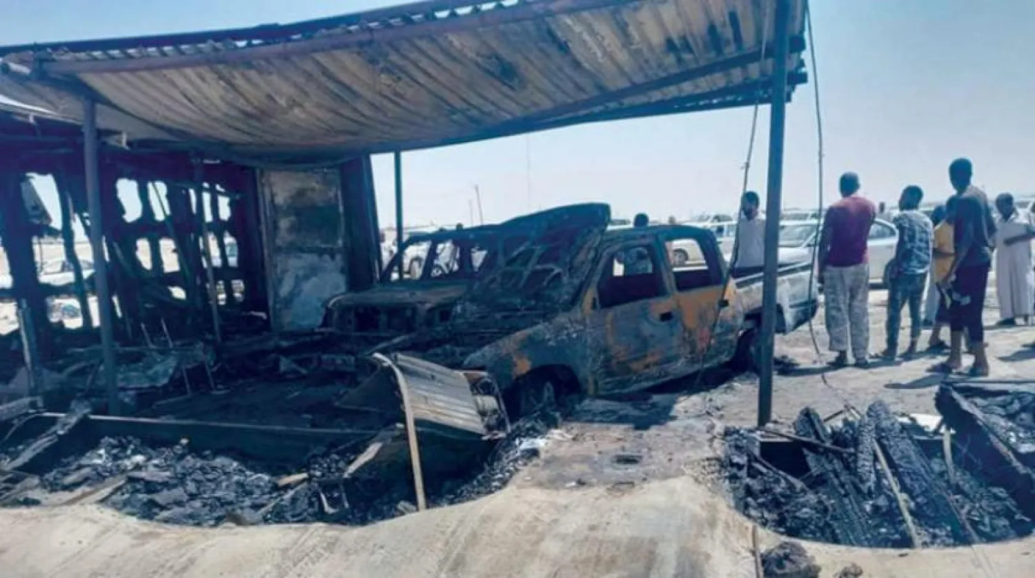 A photo, released by the LNA, shows the scene of the attack in Zella.