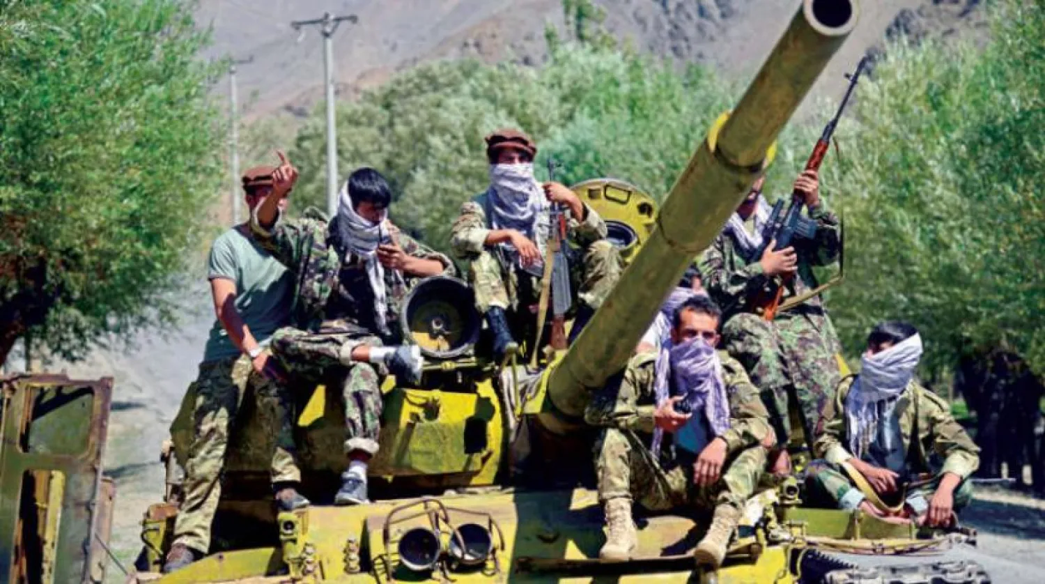 Pençşir Vadisi’ndeki Taliban karşıtı direnişçiler. (AFP)