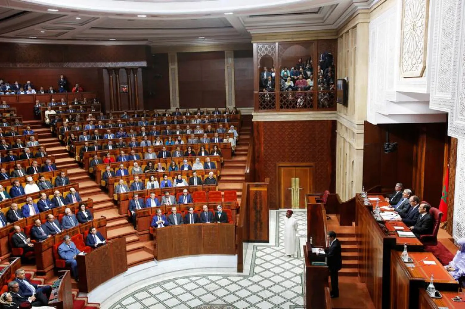 Moroccan Prime Minister Saad Eddine el-Othmani delivers his first speech presenting the government’s program at the Moroccan Parliament in Rabat, Morocco, April 19, 2017. REUTERS/Youssef Boudlal