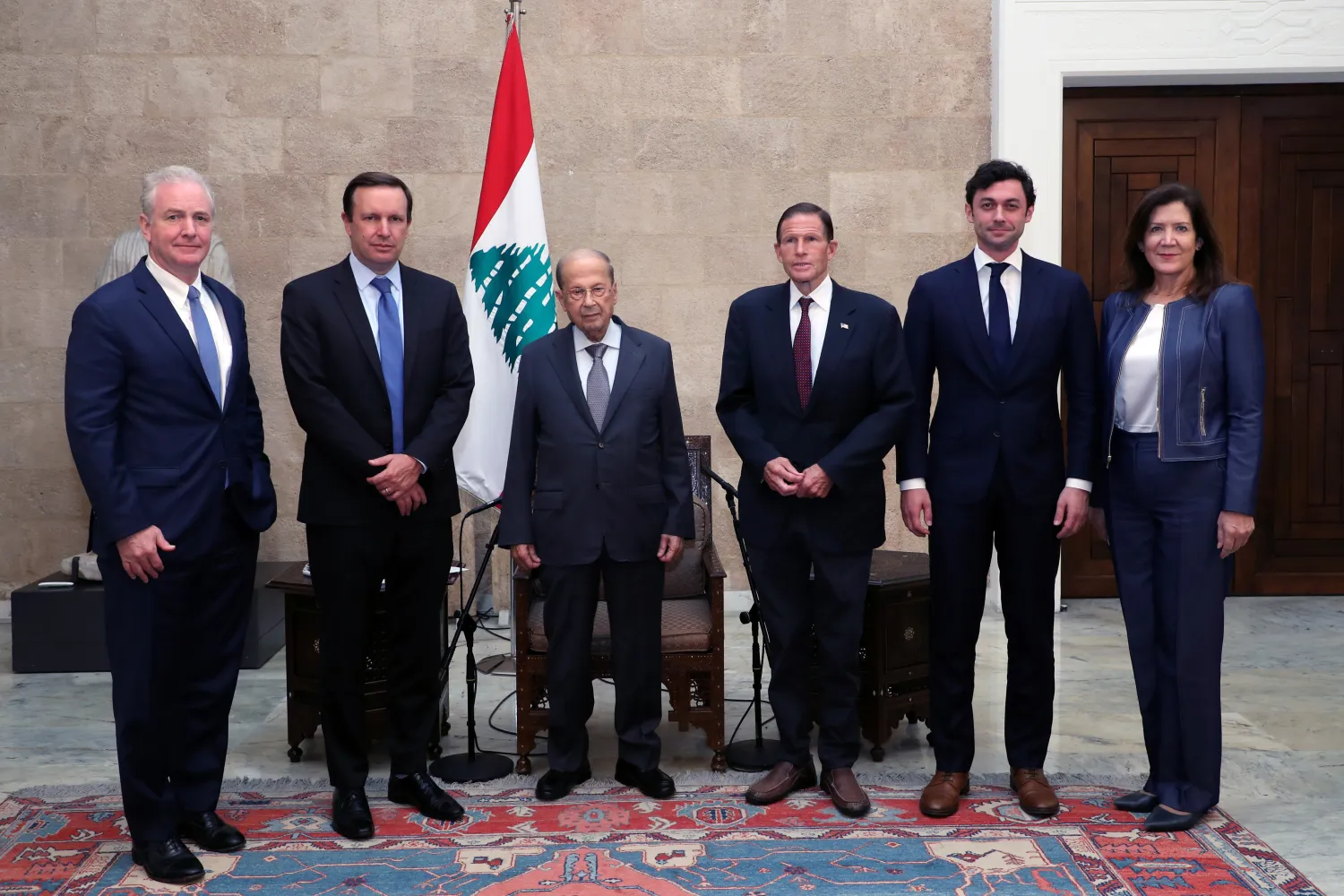 President Michel Aoun meets with the US delegation. Dalati and Nohra photo