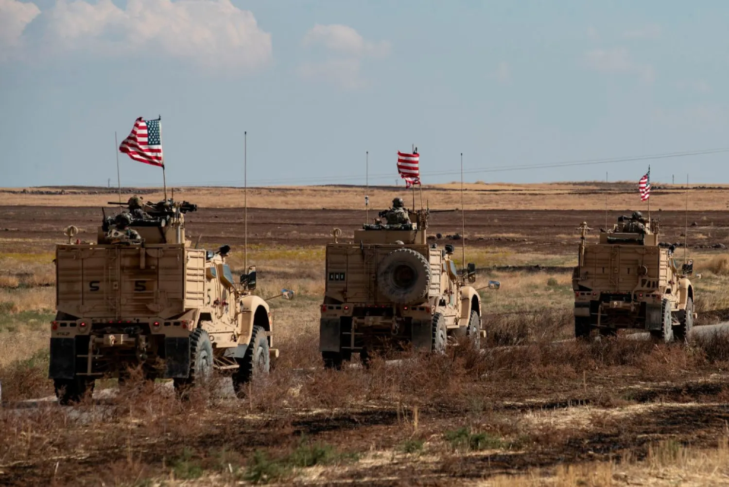 A convoy of US armored vehicles in northeastern Syria. (Getty Images)