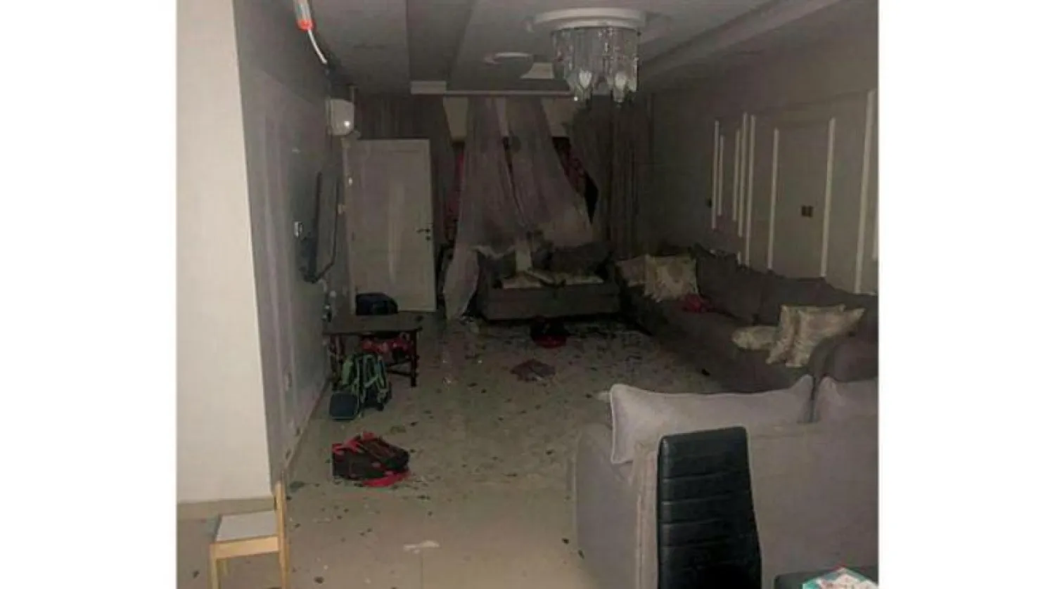 A damaged house from the Houthi attack on Saturday. (SPA)