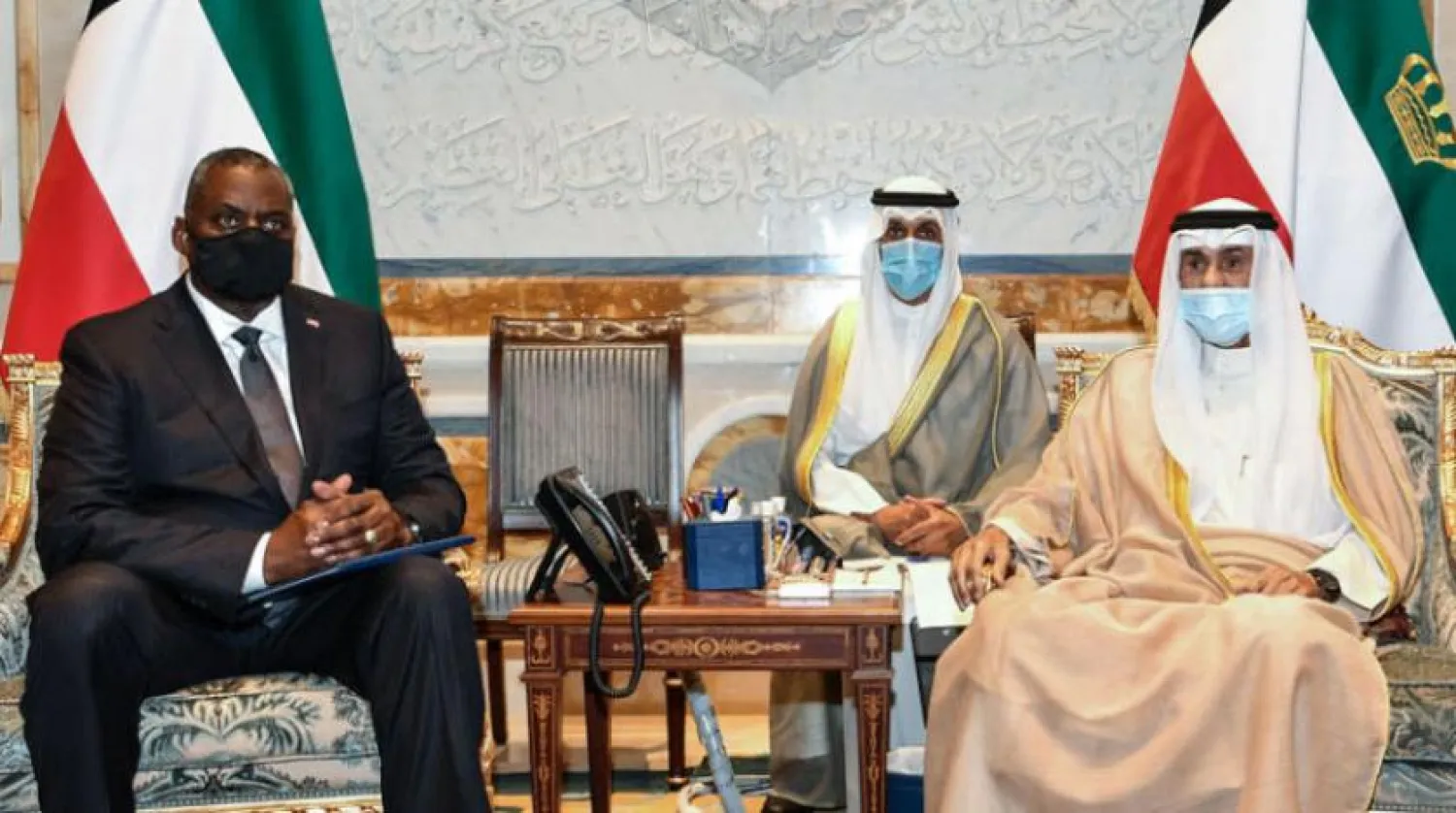 US Secretary of Defense Lloyd J. Austin III meets with Emir of Kuwait Sheikh Nawaf Al-Ahmad Al-Jaber Al-Sabah - KUNA