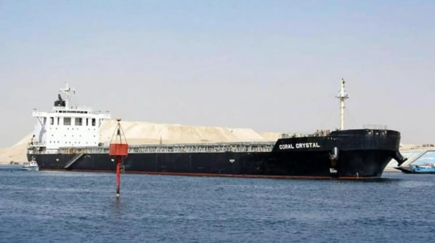 The Panama-flagged Coral Crystal. The Suez Canal Authority 