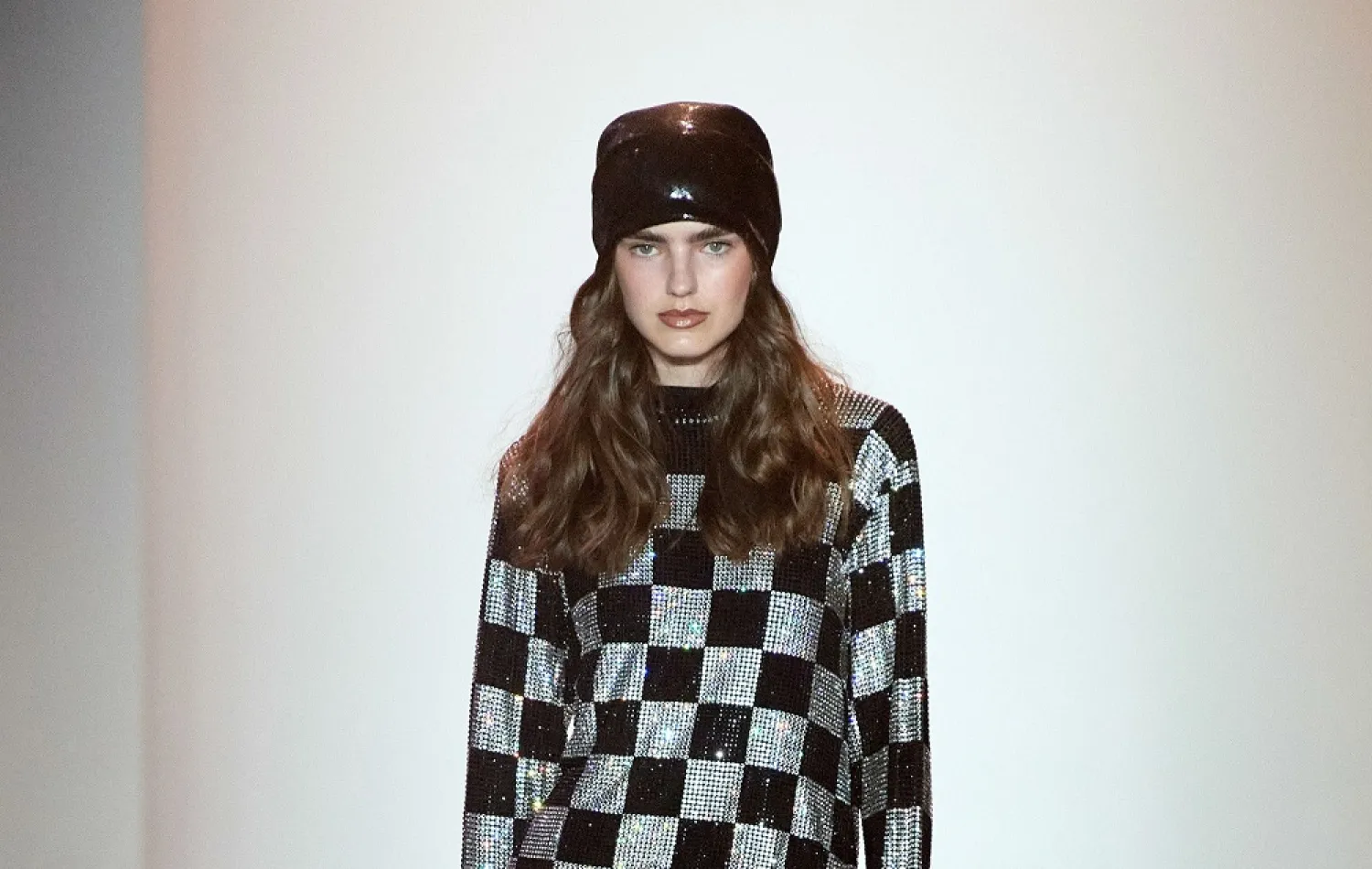 Sparkly and shiny fabrics were on full display as designer Christian Cowan presented his Spring/Summer 2022 collection. (Alessandro Viero)