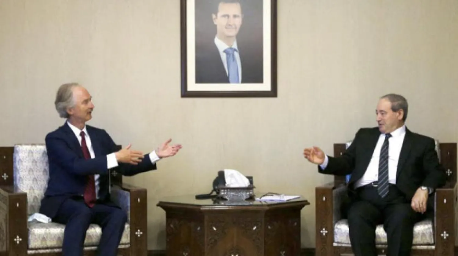 Mikdad and Pedersen meet in Damascus on Saturday. (AFP)