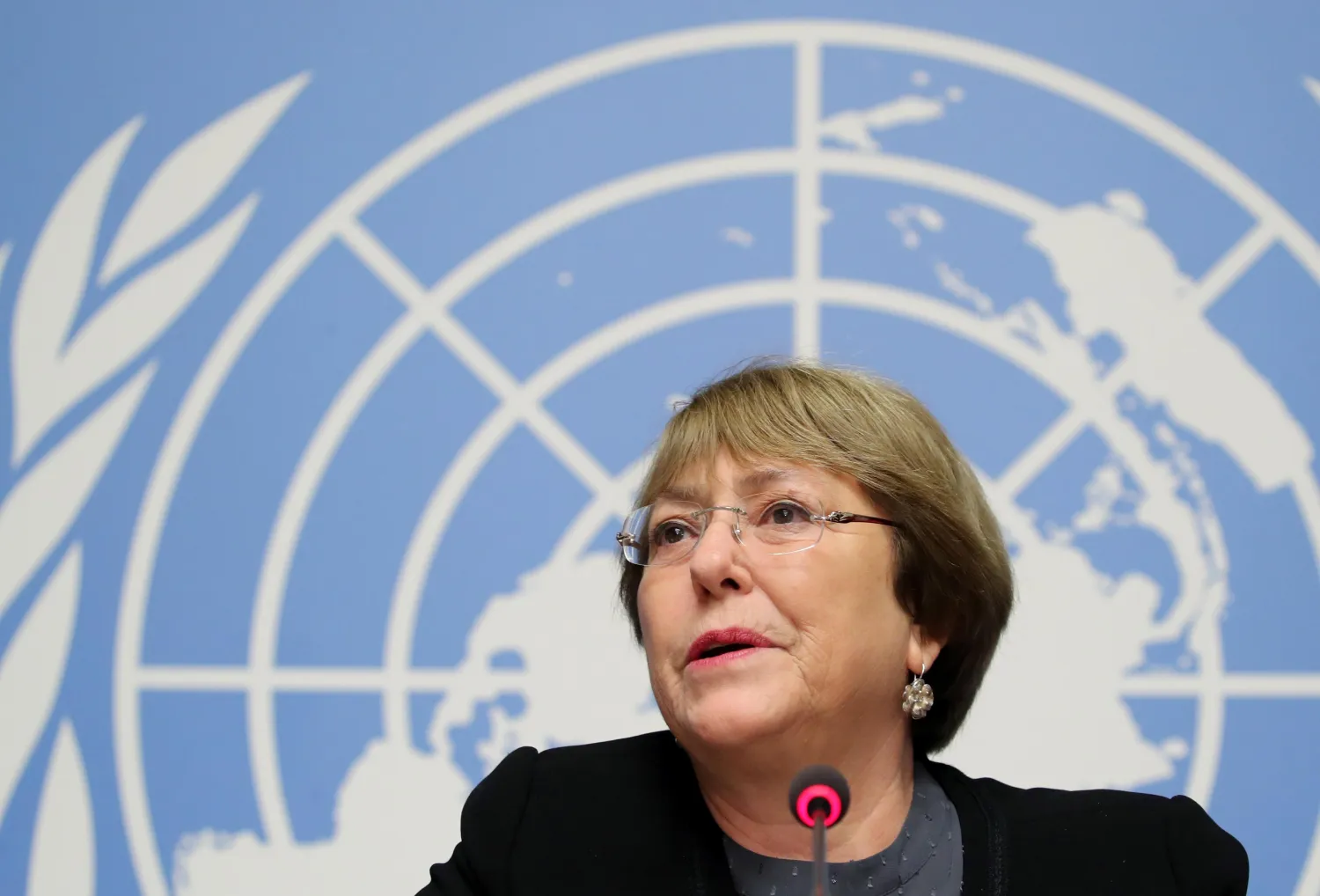 FILE PHOTO: UN High Commissioner for Human Rights Michelle Bachelet attends a news conference at the United Nations in Geneva, Switzerland, December 5, 2018. REUTERS/Denis Balibouse
