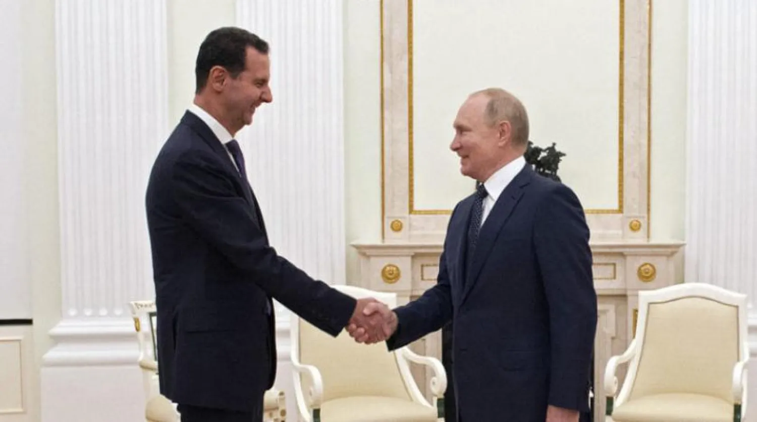 Rusya Devlet Başkanı Vladimir Putin ve Suriye Devlet Başkanı Beşşar Esed, Salı günü Moskova’da bir araya geldiler (EPA)