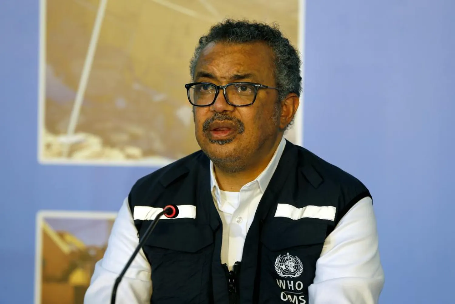 Director General of the World Health Organization, Tedros Adhanom Ghebreyesus, speaks during a press conference, in Beirut, Lebanon, Friday, Sept. 17, 2021. (AP)