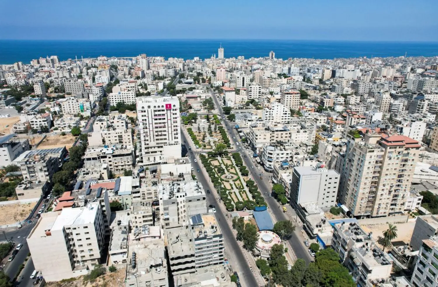 A general view shows Gaza City September 2, 2021. Picture taken with a drone. REUTERS/Suhaib Salem/File Photo