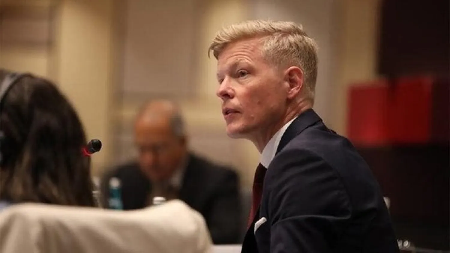 Hans Grundberg delivering his first briefing to the Security Council in his capacity as the new UN Special Envoy for Yemen. (@OSE_Yemen)