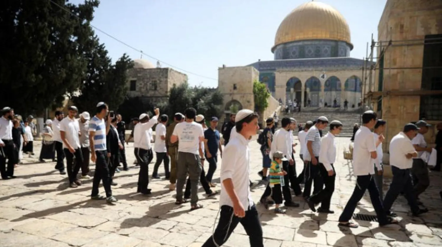 Israeli settlers storm the Dome of the Rock and Al-Aqsa Mosque (File/AP)

