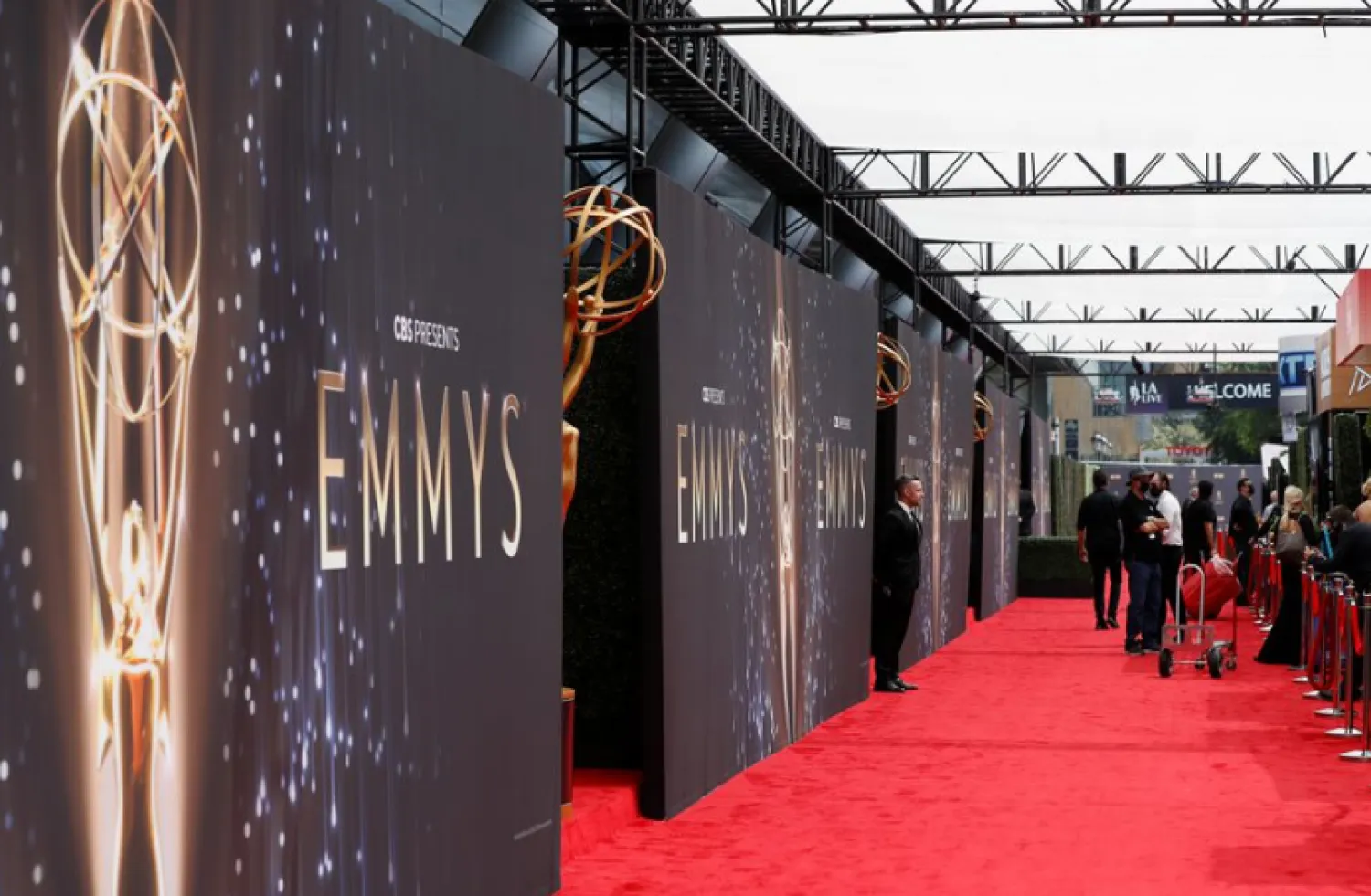 A general view shows the red carpet ahead of the 73rd Primetime Emmy Awards in Los Angeles, U.S., September 19, 2021. REUTERS/Mario Anzuoni

