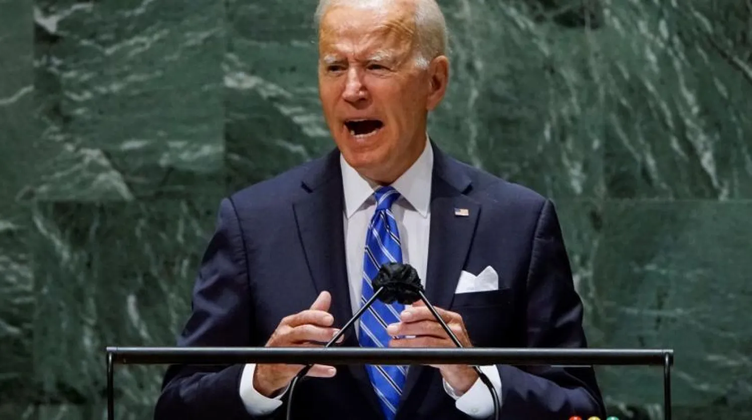 ABD Başkanı Joe Biden, Birleşmiş Milletler Genel Kurulu'nda konuşma yapıyor. (AP)
