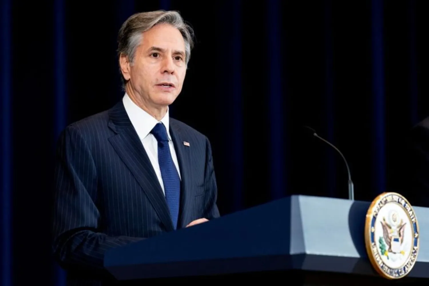 US Secretary of State Antony Blinken speaks during a news conference at the State Department in Washington, US, September 16, 2021. (Reuters)
