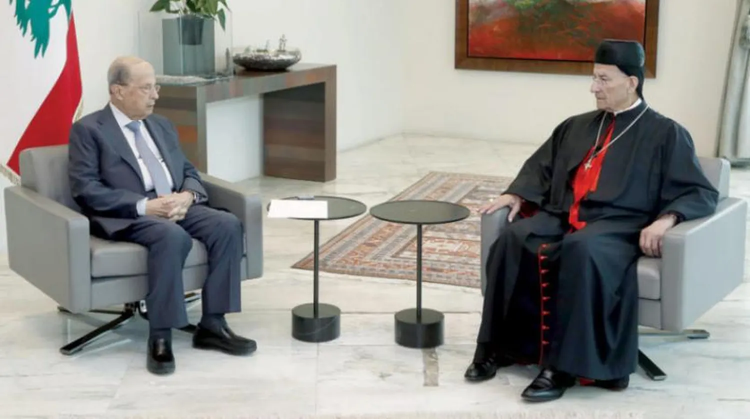 President Michel Aoun received Maronite Patriarch Bechara Rai at the Baabda Palace. (Photo: Dalati & Nohra)
