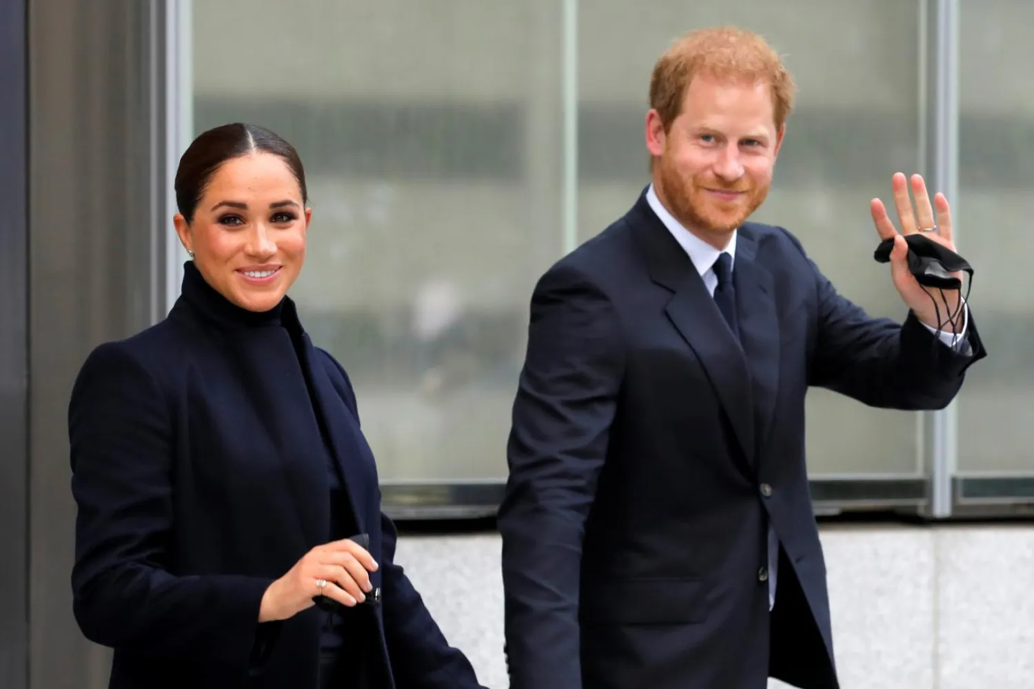 Meghan Markle ve Prens Harry, New York'taki Özgürlük Kulesi'ni (One World Trade Center) de ziyaret etti (Reuters)
