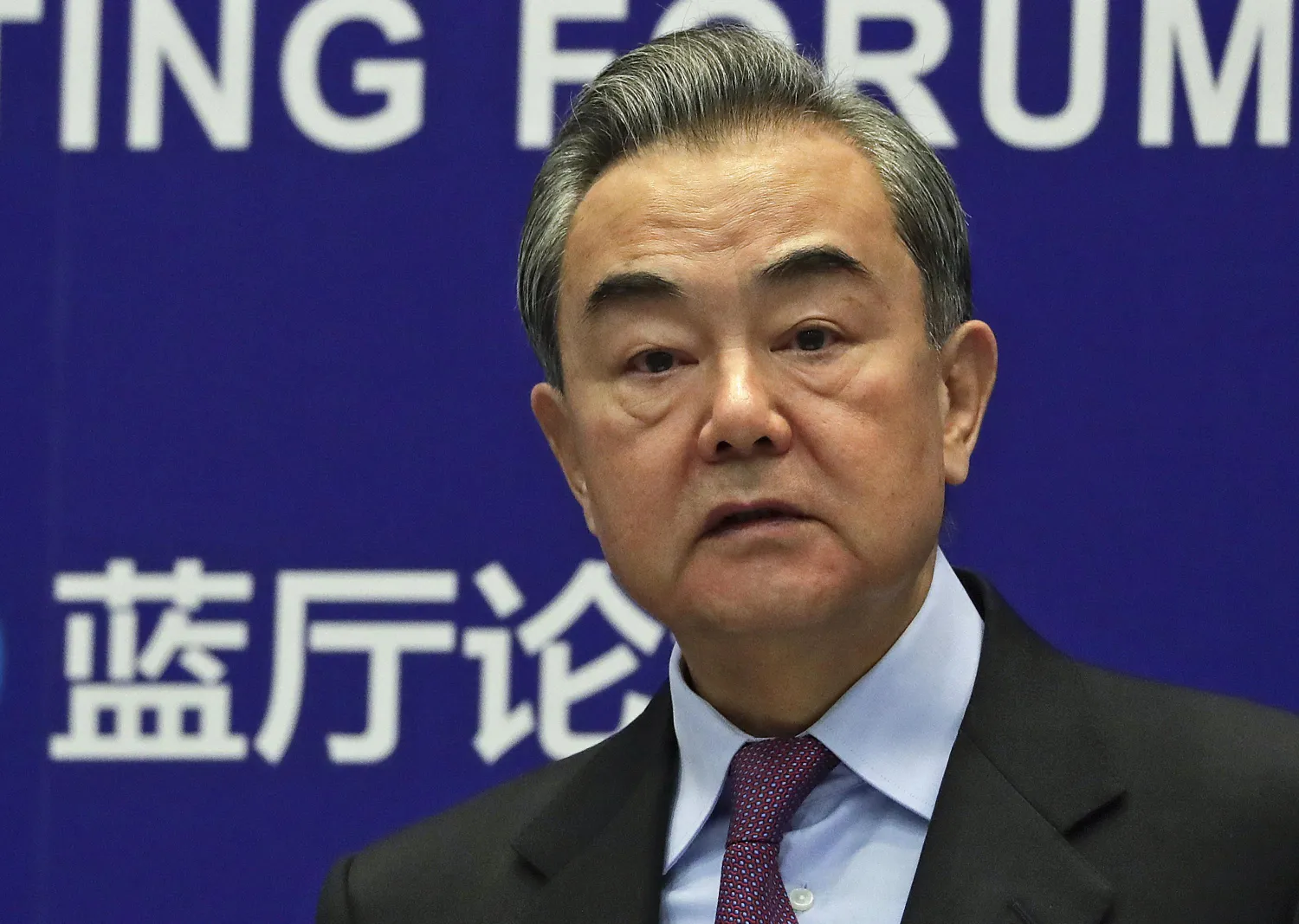 FILE - In this Feb. 22, 2021, file photo, Chinese Foreign Minister Wang Yi delivers his opening remarks at the Lanting Forum on bringing China-US relations back to the right track, at the Ministry of Foreign Affairs office in Beijing. (AP Photo/Andy Wong, File)
