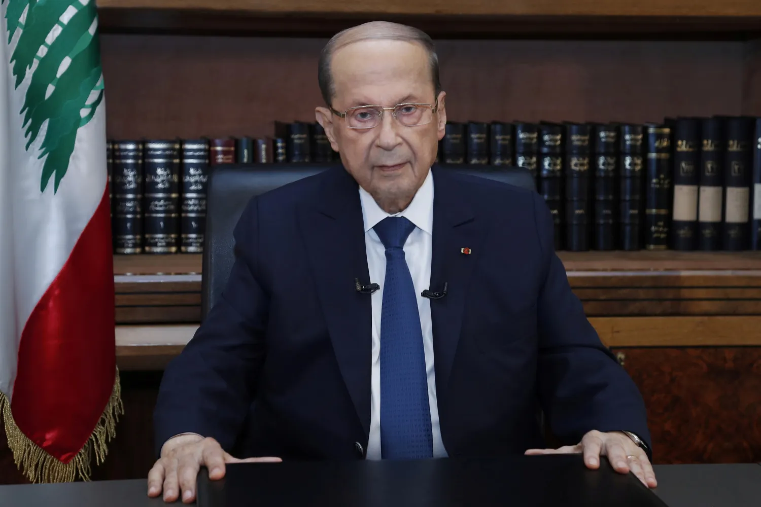 Lebanon's President Michel Aoun sits inside the presidential palace, in Baabda, Lebanon. Reuters