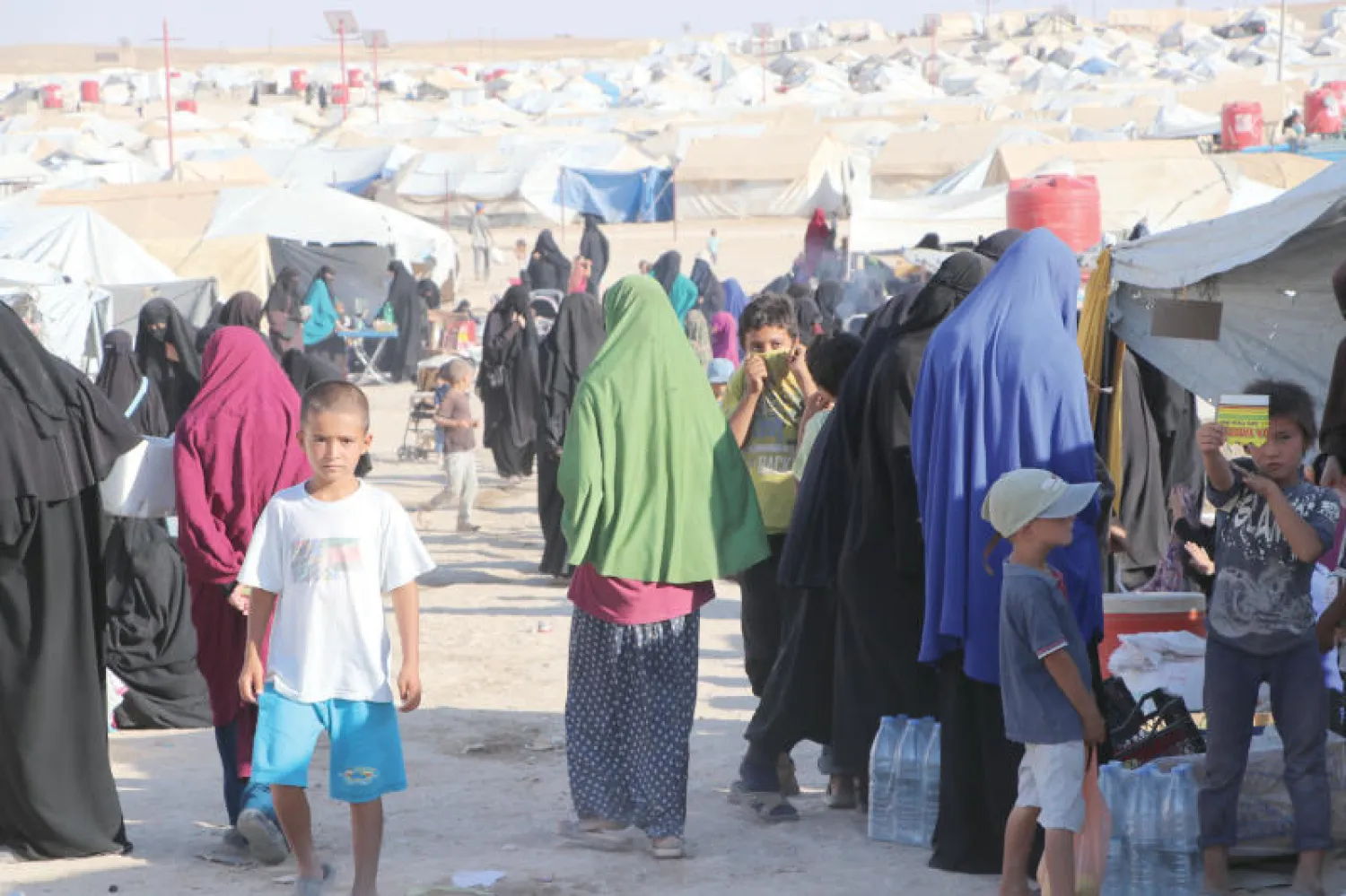 مخيم الهول للنازحين شمال شرقي سوريا (الشرق الاوسط)