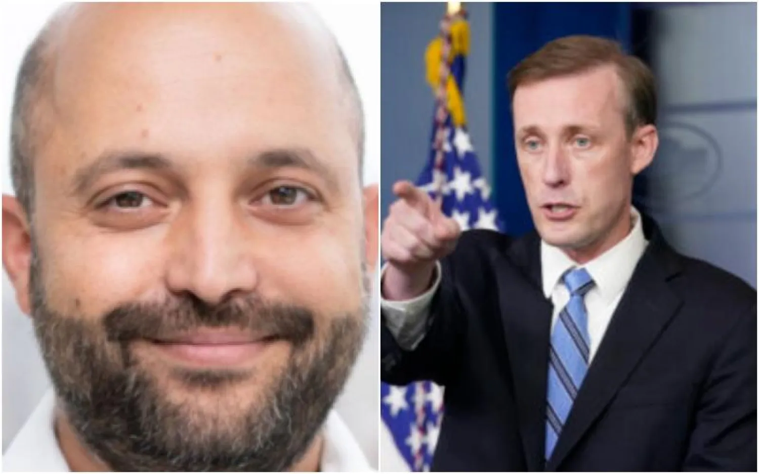 مستشار الأمن القومي الإسرائيلي إيال حولاتا (يسار) ونظيره الأميركي جيك سوليفان (تايمز أوف اسرائيل)