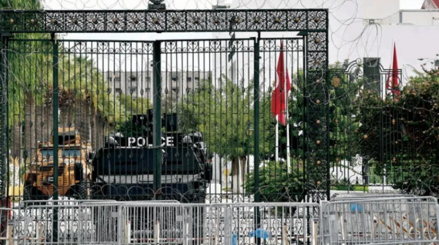 Entrance to the Tunisian parliament (AFP)