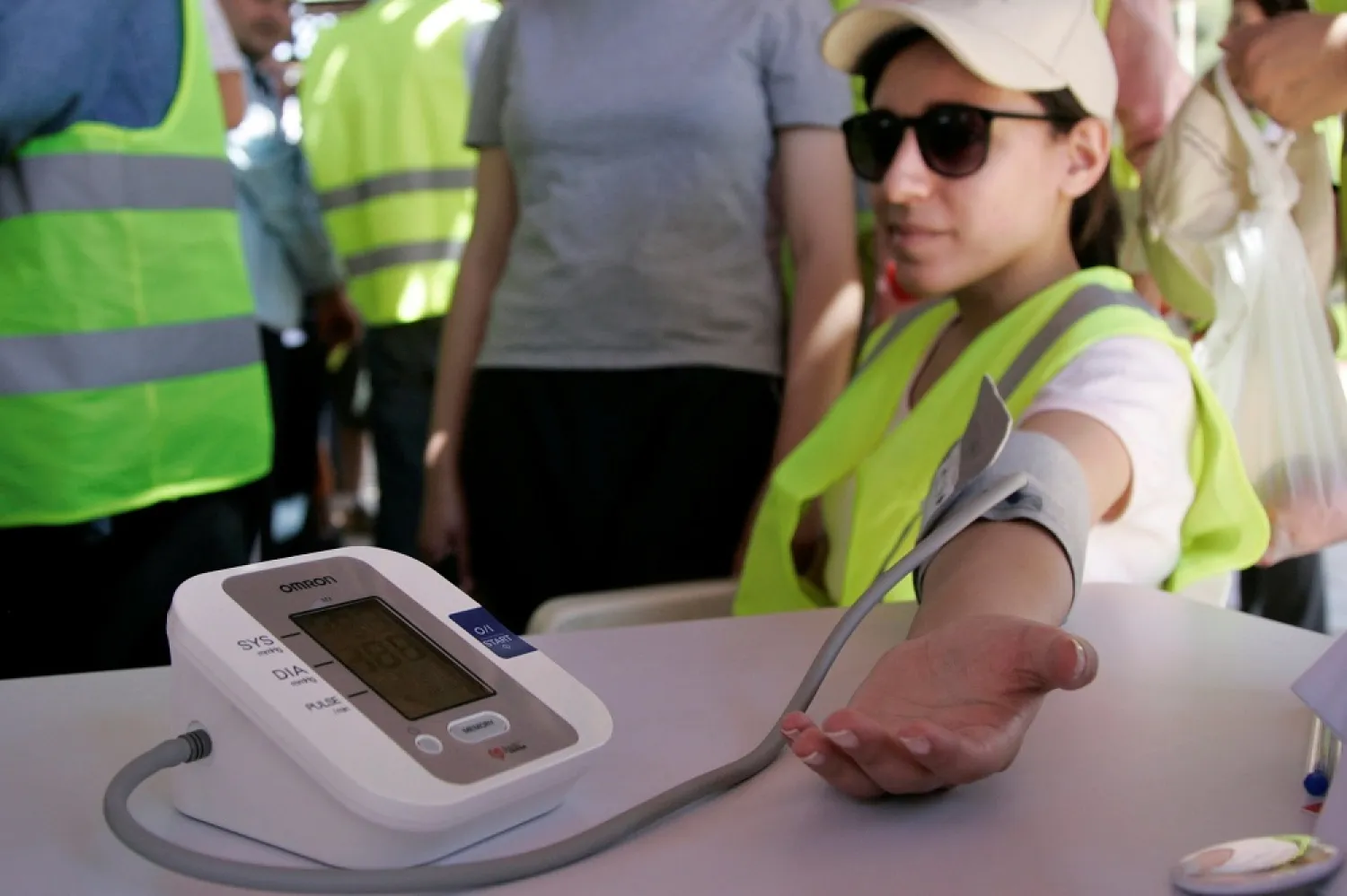 A woman has her blood pressure taken at a World Hypertension Day event in Amman, Jordan, May 14, 2010. (Reuters)