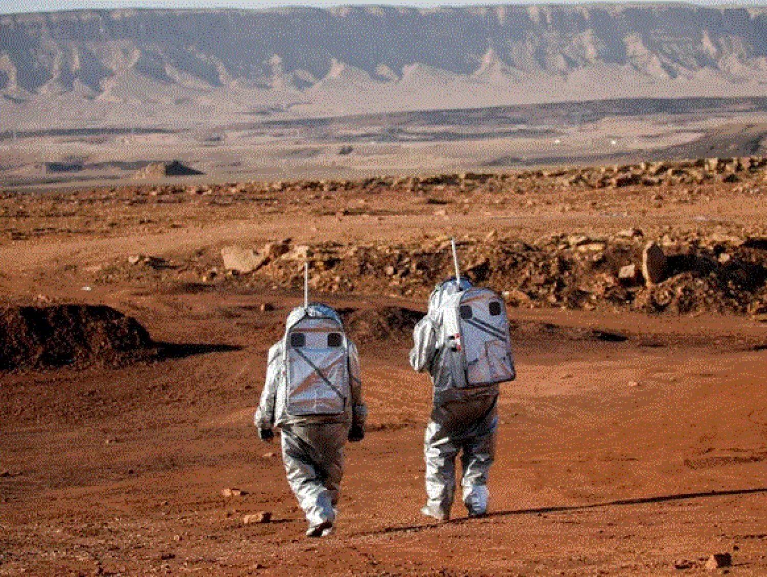 Scientists simulating Mars in Israeli desert.  |  Photo Credit: Reuters