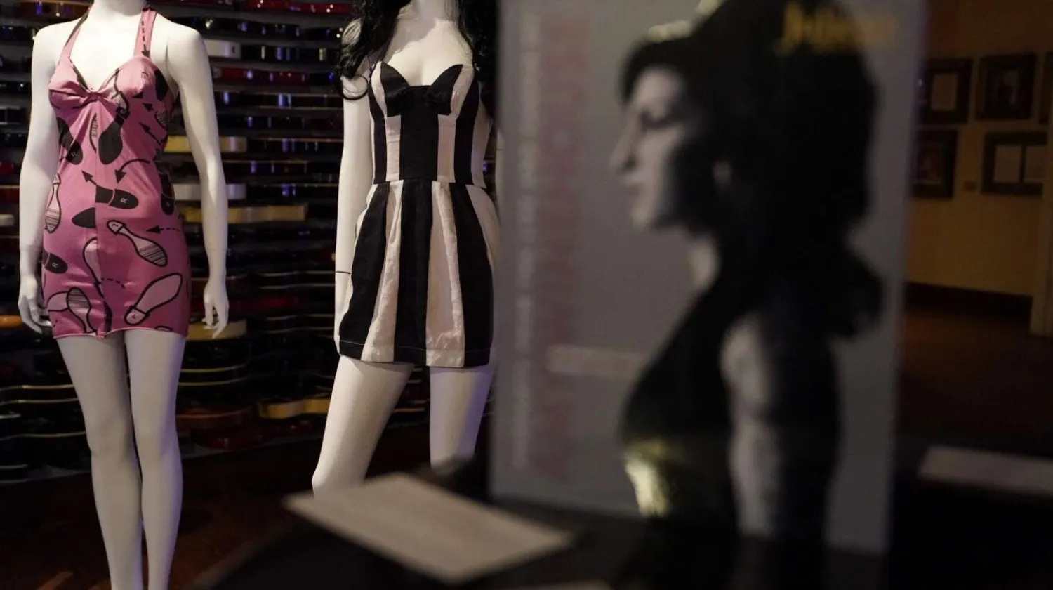 Dresses belonging to Amy Winehouse were displayed at the New York press and public exhibition of the "Property From The Life And Career Of Amy Winehouse" by Julien's Auctions on October 11, 2021. TIMOTHY A. CLARY AFP
