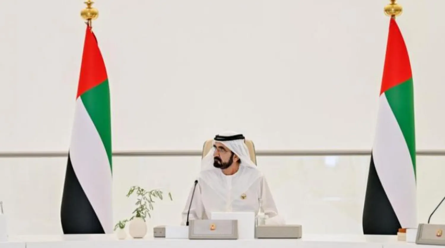 Sheikh Mohammed bin Rashid Al Maktoum chairs the UAE cabinet held at EXPO 2020 Dubai on Tuesday. WAM