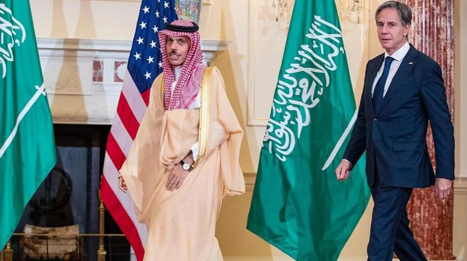 Saudi Foreign Minister Prince Faisal bin Farhan and US Secretary of State Antony Blinken