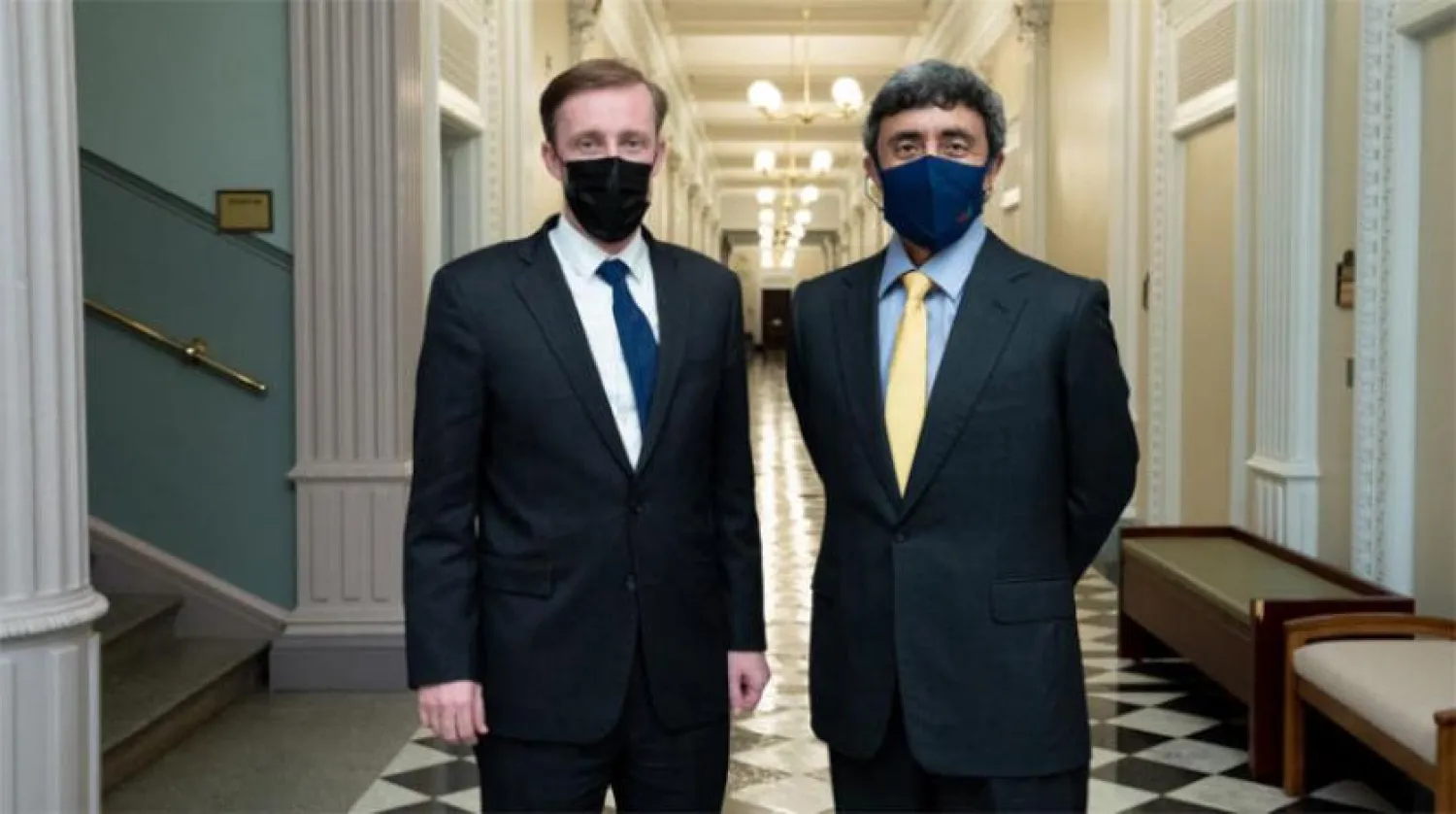 UAE Minister of Foreign Affairs and International Cooperation Sheikh Abdullah bin Zayed Al Nahyan and US National Security Advisor Jake Sullivan