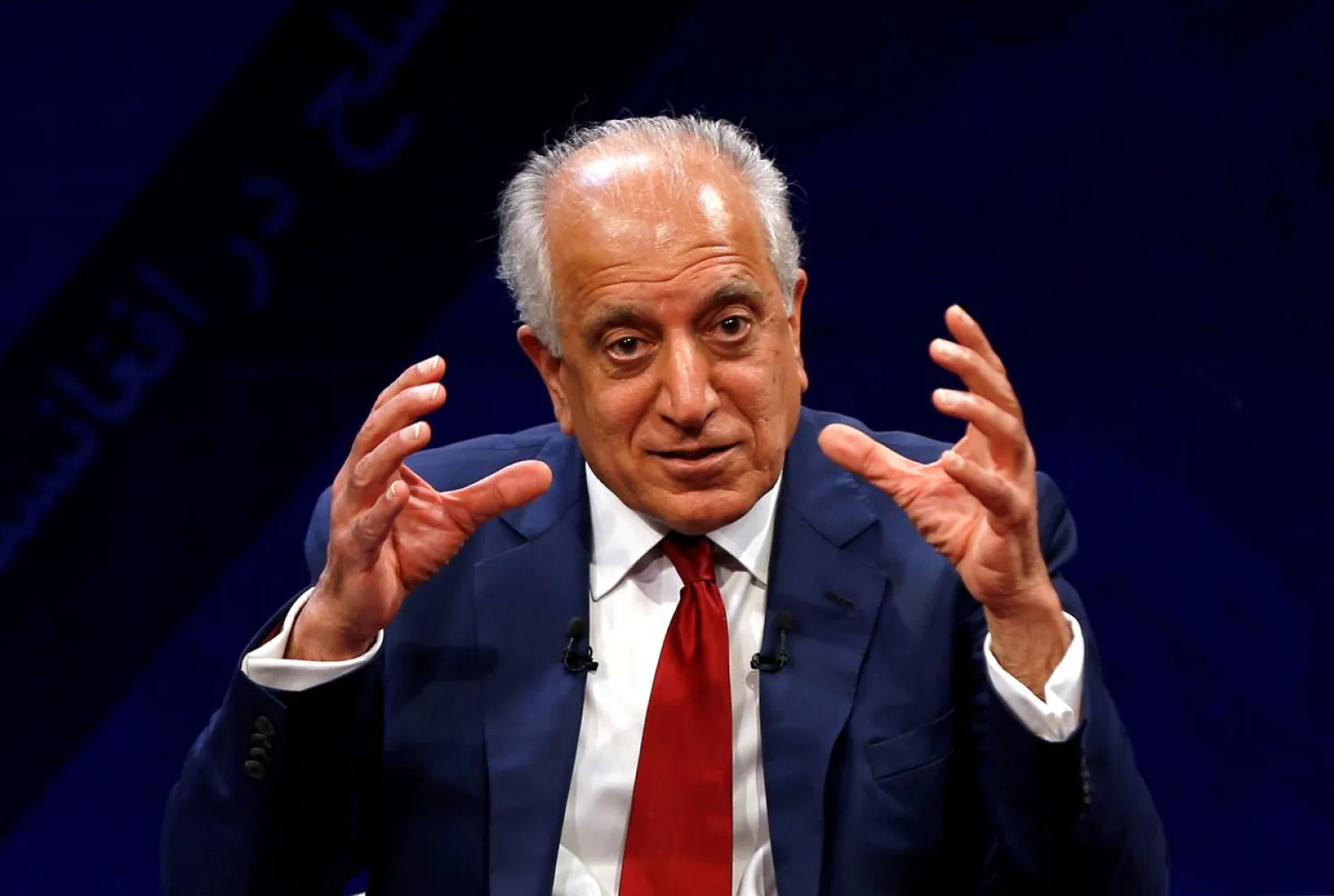 Zalmay Khalilzad speaks during a debate at Tolo TV channel in Kabul, Afghanistan April 28, 2019. REUTERS/Omar Sobhani