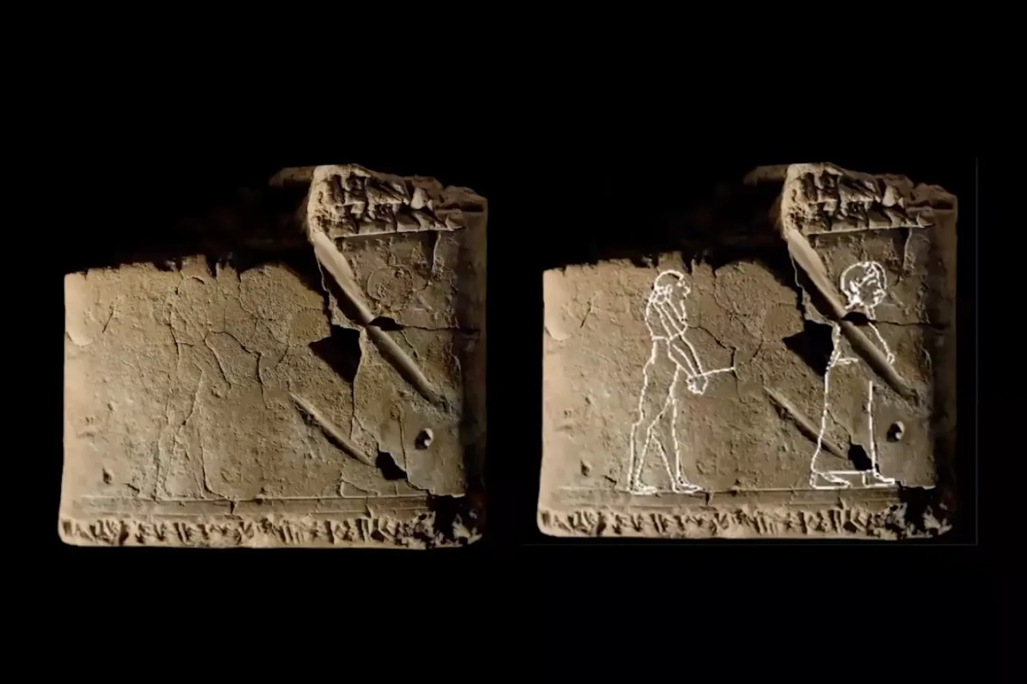 Orijinal çizim, kil tablet ilk bulunduğunda fark edilmemişti (Archaeology Now)