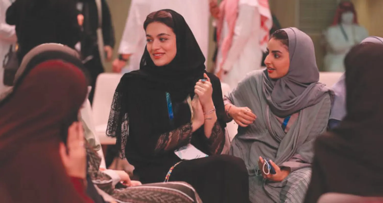 جانب من الحضور في قمة الشباب الأخضر التي انعقدت  في منتدى السعودية الخضراء أمس (الشرق الأوسط)