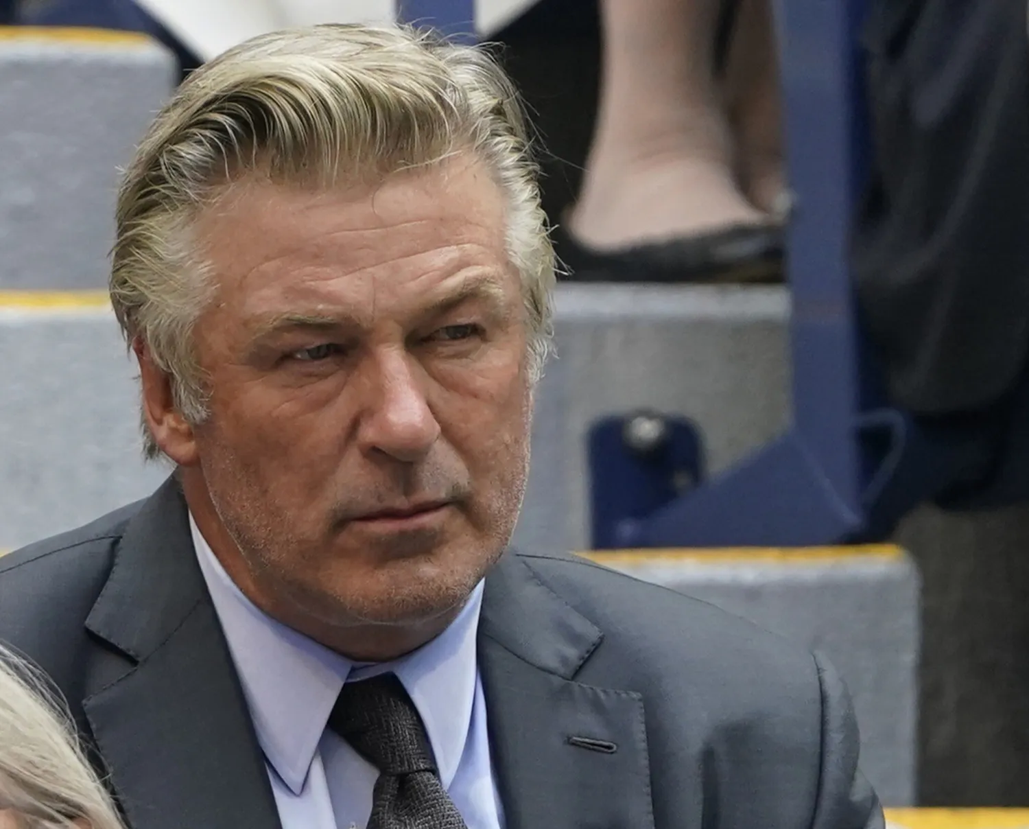 File Photo - Alec Baldwin watches the men's singles final of the US Open tennis championships in New York on September 12, 2021. (John Minchillo/AP)
