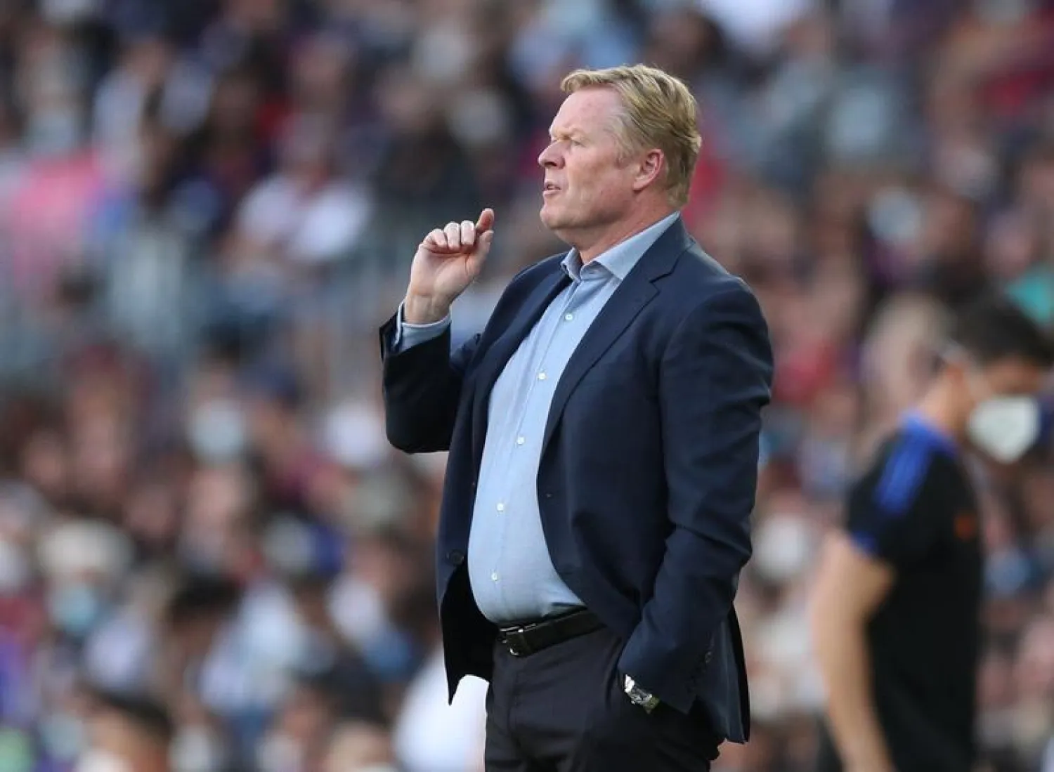 Barcelona coach Ronald Koeman during Sunday's match. (Reuters)