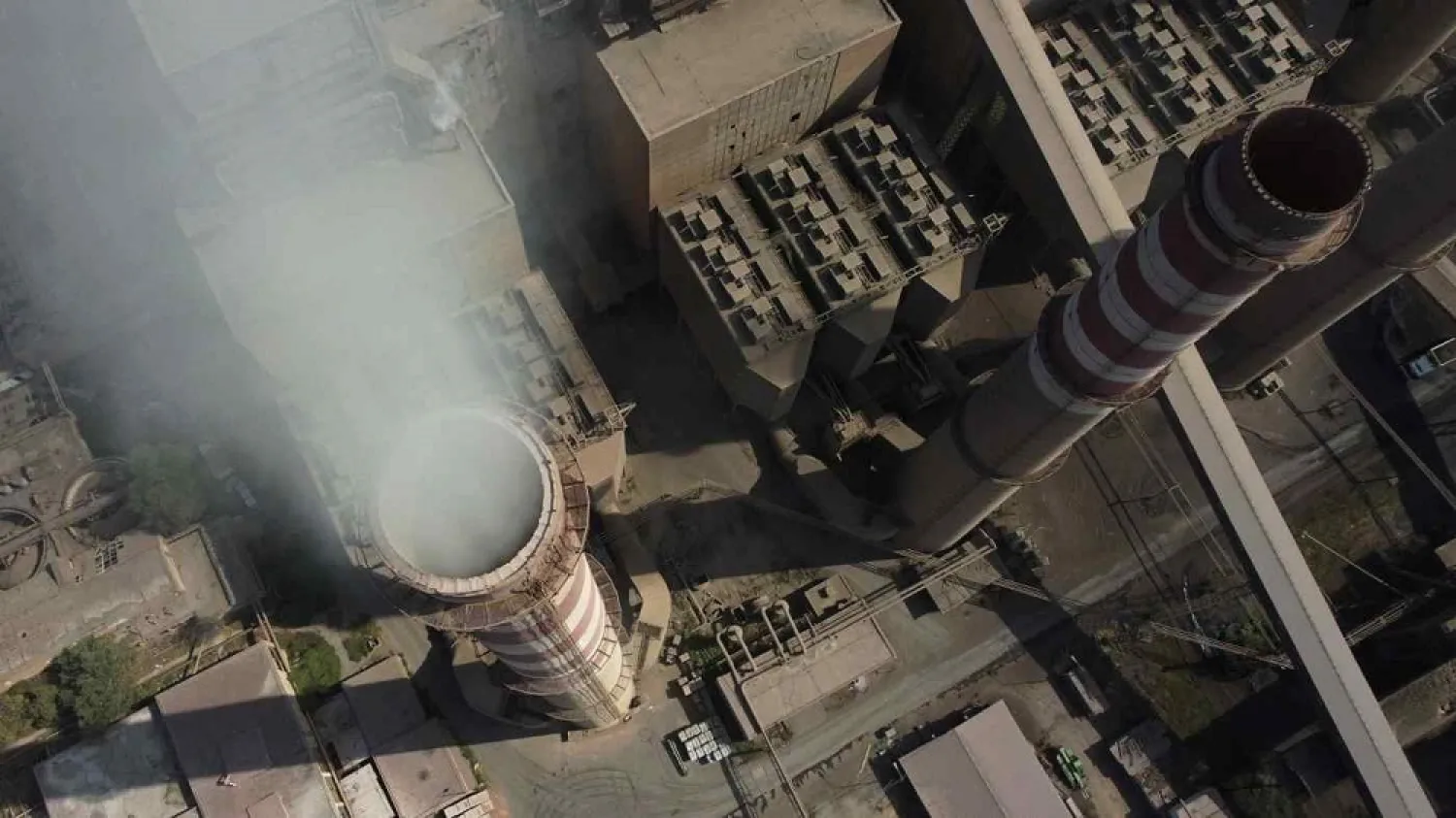 Smoke rises from a coal-fired power plant in Kosovo. (Reuters)
