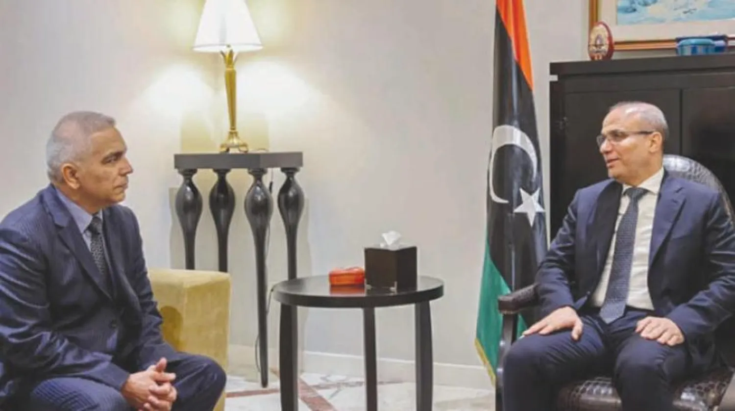 Deputy head of the Libyan Presidential Council Abdullah Al-Lafi meets with Charge d’Affairs of the Russian Embassy in Libya Jamshid Poltaev (Presidential Council)