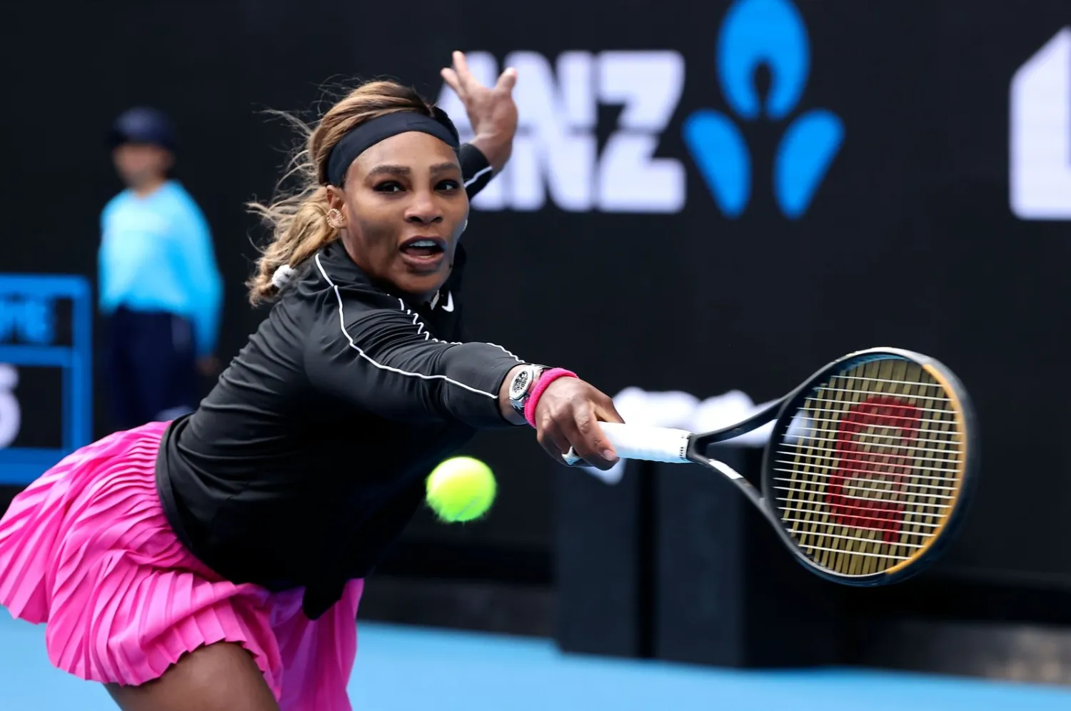 Serena Williams hits a return against Australia's Daria
Gavrilova during their Yarra Valley Classic women's singles match,
Melbourne, Australia, Feb. 1, 2021. (AFP Photo)