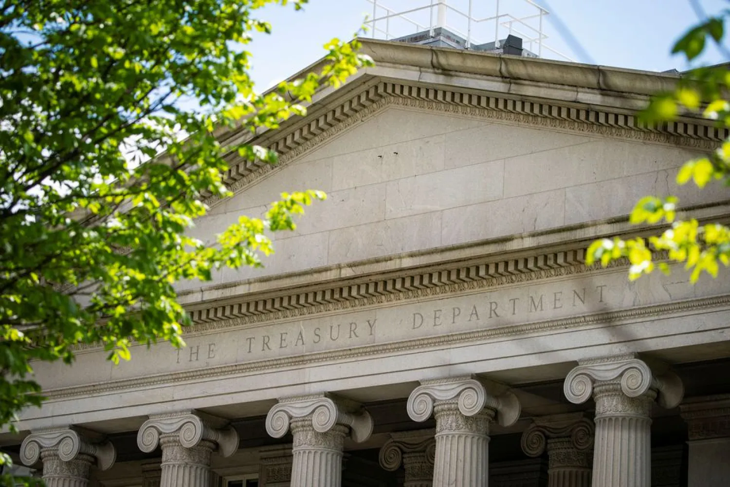 The Treasury Department is pictured in Washington, US, April 25, 2021. (Reuters)