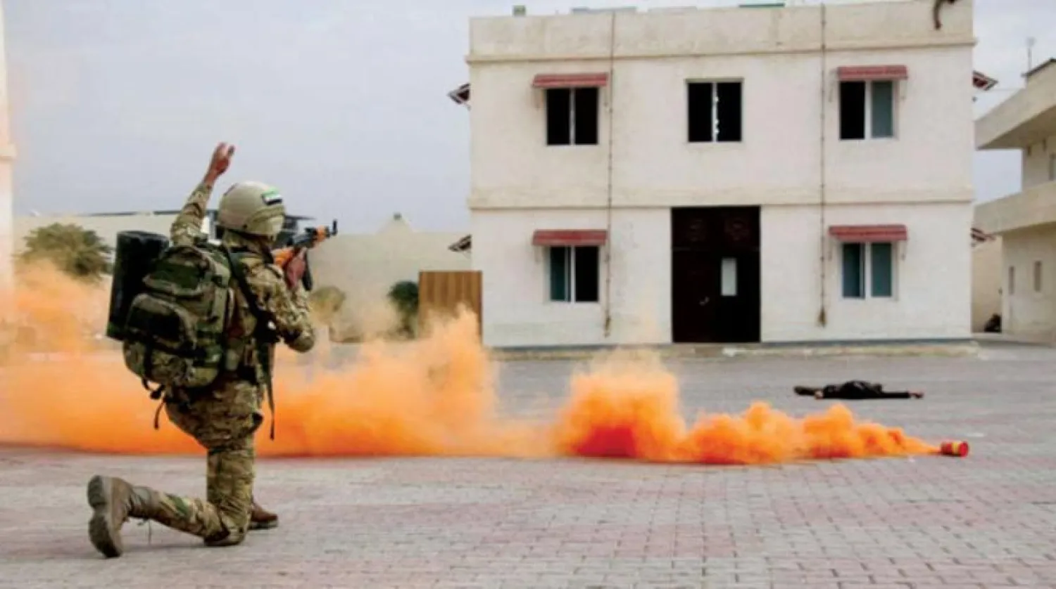 A member of the Ankara-backed factions during military exercises in the Aleppo countryside. (Asharq Al-Awsat)