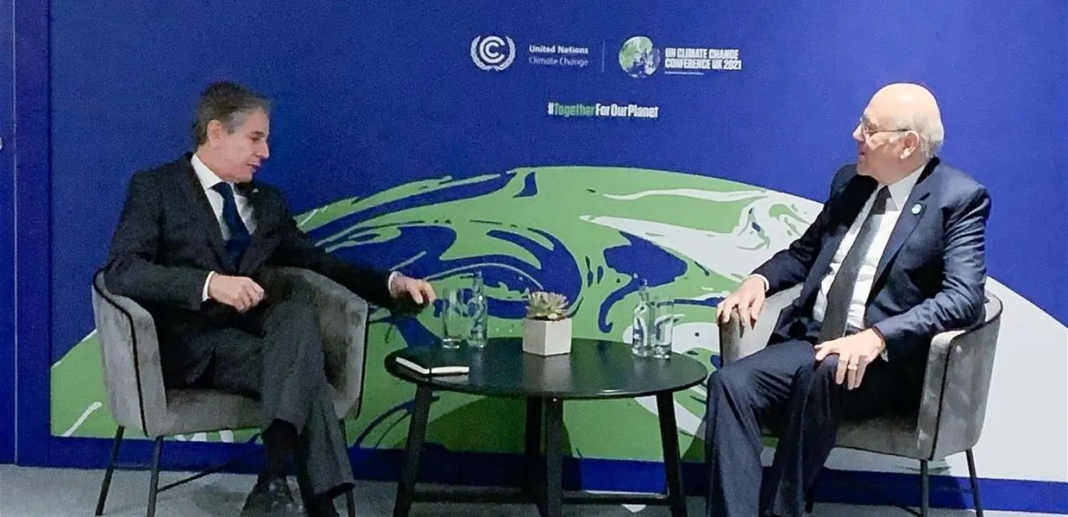 Blinken and Mikati meet in Glasgow. (Dalati & Nohra)
