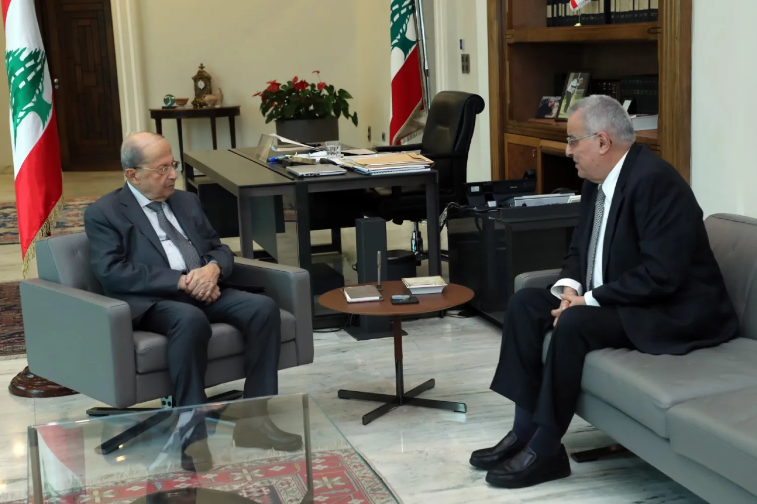 President Michel Aoun meets with Foreign Minister Abdallah Bou Habib on Wednesday (Dalati & Nohra).

