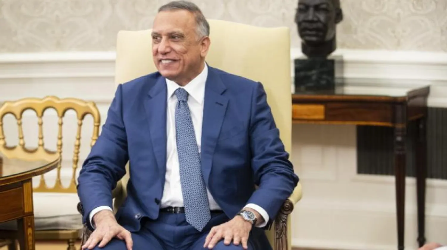 Mustafa Al-Kadhimi, the Iraqi Prime Minister, during his meeting with US President Joe Biden in Washington (E.P.A.)