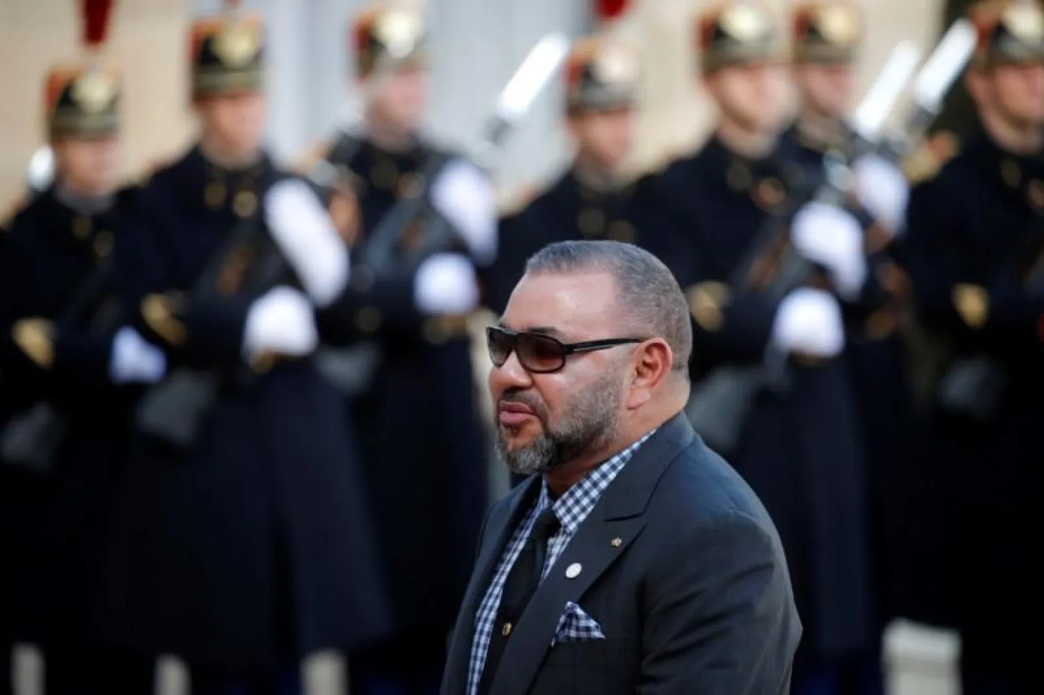 Morocco’s King Mohammed VI arrives for a lunch at the Elysee Palace as part of the One Planet Summit in Paris, France, December 12, 2017. REUTERS/Philippe Wojazer

